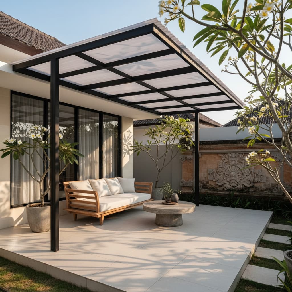 hemat biaya kanopi PVC Bali