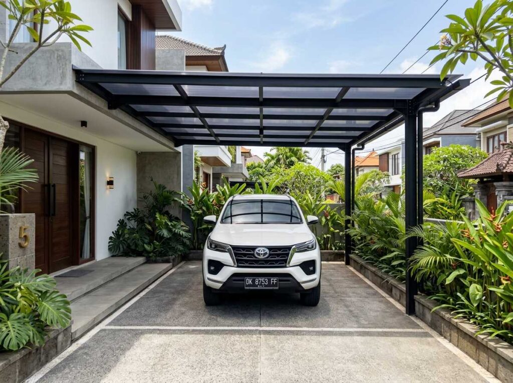 Berapa Ukuran Kanopi Carport untuk 1 Mobil dan 2 Mobil Yang Ideal ?